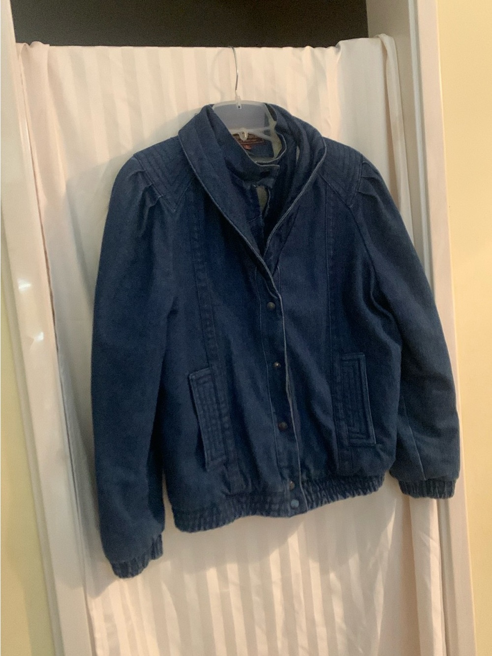 Vintage Designer Sergio Valente Sherpa Lined Denim Bomber Jacket